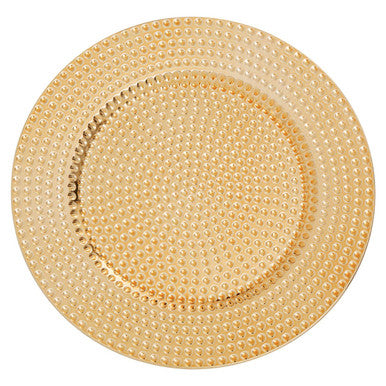 Dia Gold Finish Hammered Effect Charger Plate