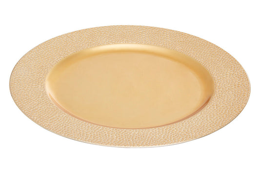 Dia Gold Finish Pebble Effect Charger Plate