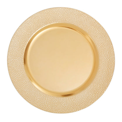 Dia Gold Finish Pebble Effect Charger Plate
