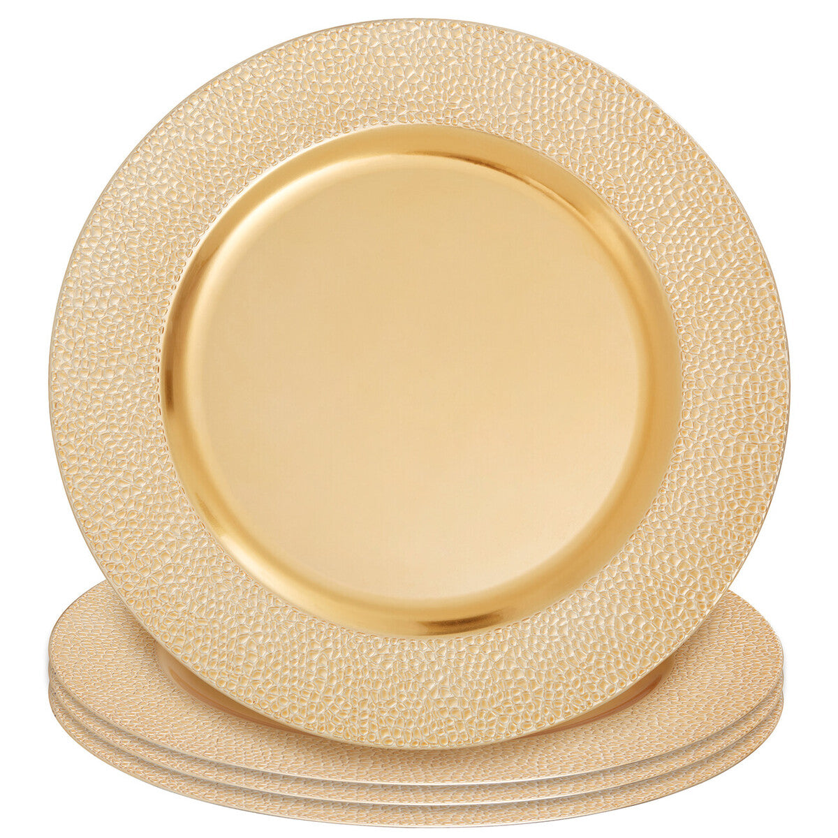 Dia Gold Finish Pebble Effect Charger Plate