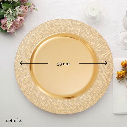 Dia Gold Finish Pebble Effect Charger Plate