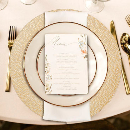 Dia Gold Finish Pebble Effect Charger Plate