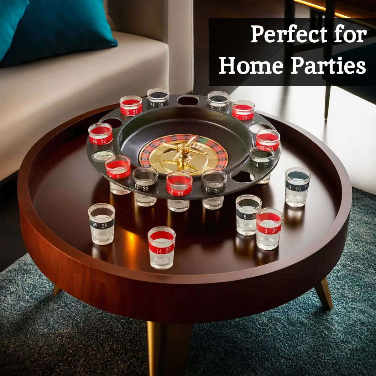 Roulette 16 Shot Glasses Drinking Game