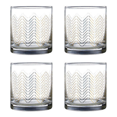 Set Of Four Jazz Tumbler Glasses