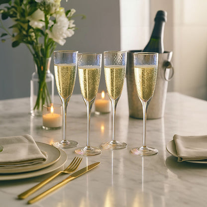 Aurora Set Of 4 Lustre Champagne Glasses