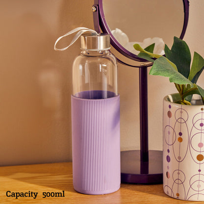 Mimo Glass Bottle With Purple Silicone Sleeve