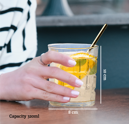 Auclair Set Of Four Check Glass Tumblers