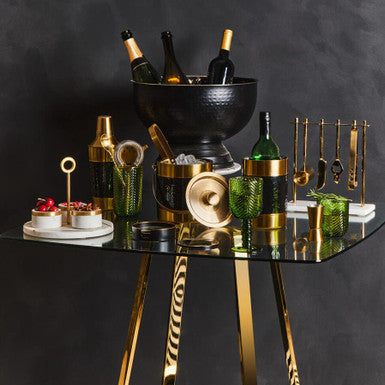 Fleur Set Of Four Green Highball Glasses