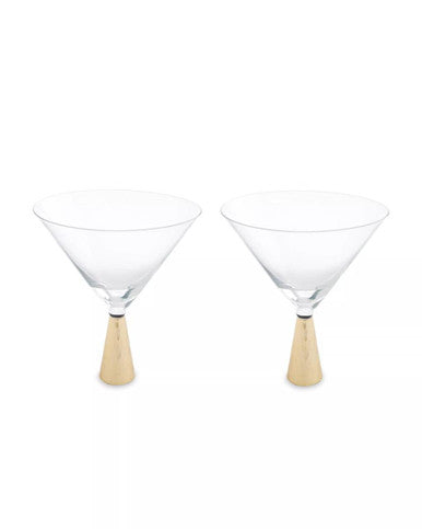 Astrid Set Of Two Cocktail Glasses With Gold Finish Stem