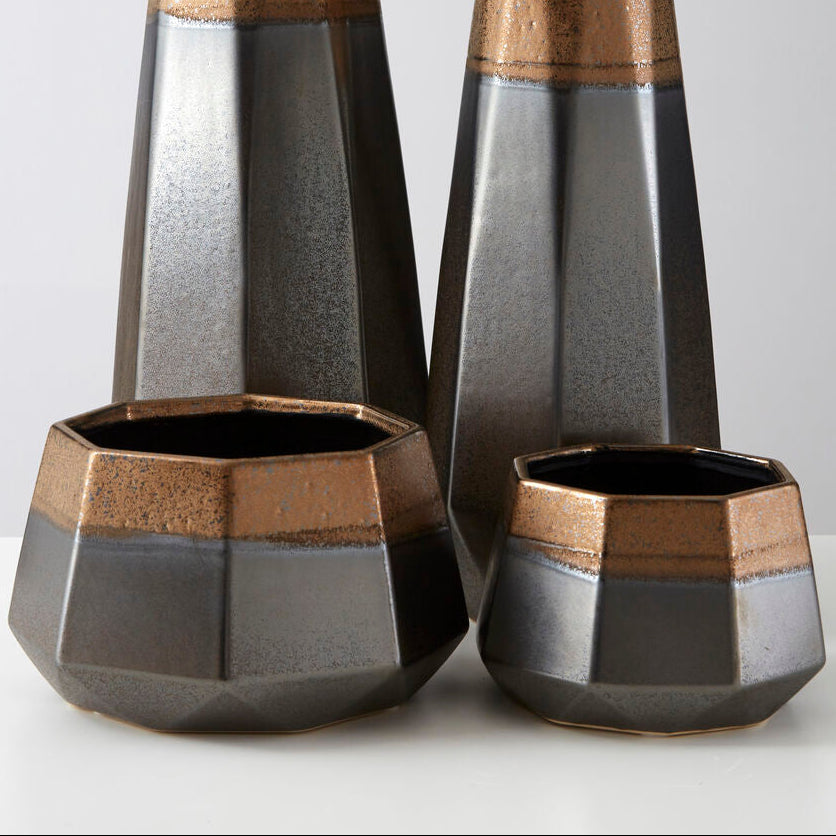 Jet Large Metallic Planter