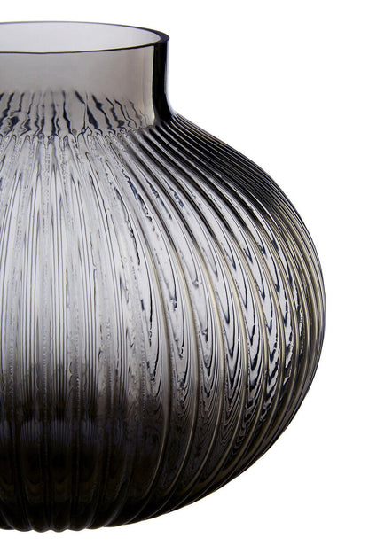 Nullah Small Smoked Grey Glass Vase
