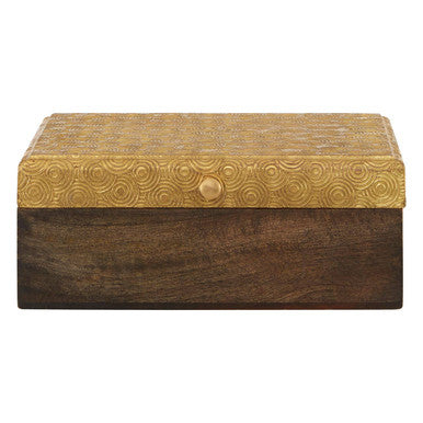 Bowerbird Gold Disc Design Large Trinket Box
