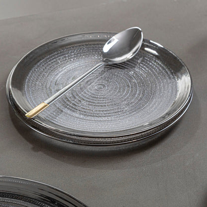 Ida Embossed Glass With Silver Rim Charger Plate