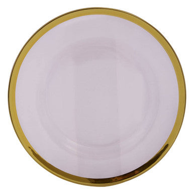 Ida Textured Glass Dinner Plate With Gold Rim