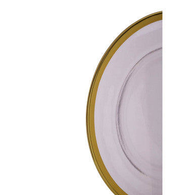 Ida Textured Glass Dinner Plate With Gold Rim