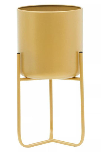 Avento Small Gold Finish Floor Planter