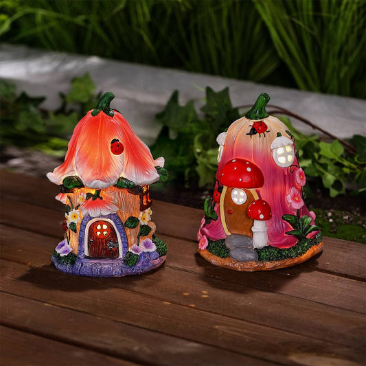 Fairy House Solar Garden Light Ornament Decoration 2 Warm White LED - 18cm by Bright Garden