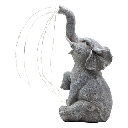 Elephant Solar Garden Light Ornament Decoration 25 Warm White LED - 26cm by Bright Garden
