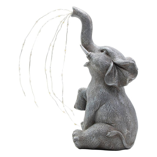 Elephant Solar Garden Light Ornament Decoration 25 Warm White LED - 26cm by Bright Garden