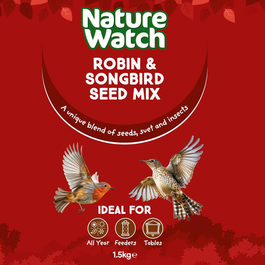 Robin Songbird Wild Bird Seed Mix By Nature Watch - 1.5kg