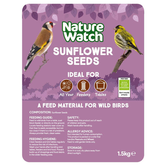 Sunflower Seeds Wild Bird Feed By Nature Watch - 1.5kg