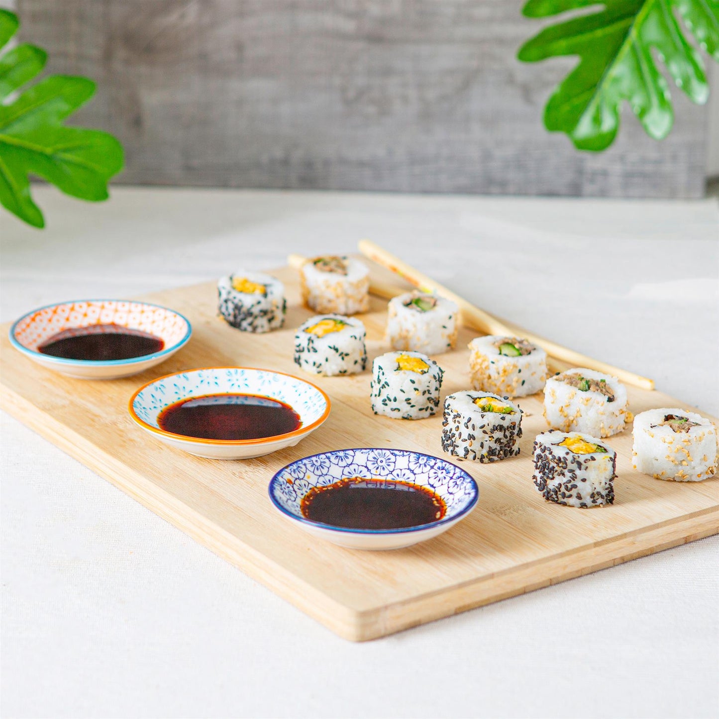 Hand-Printed Stoneware Sauce Dishes - 10cm - Pack of 6