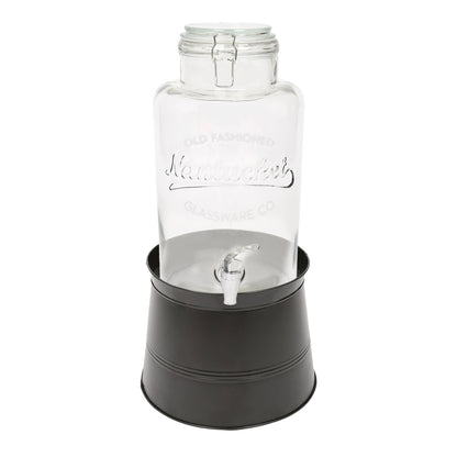6.5L Glass Drinks Dispenser with Tap & Bucket Stand