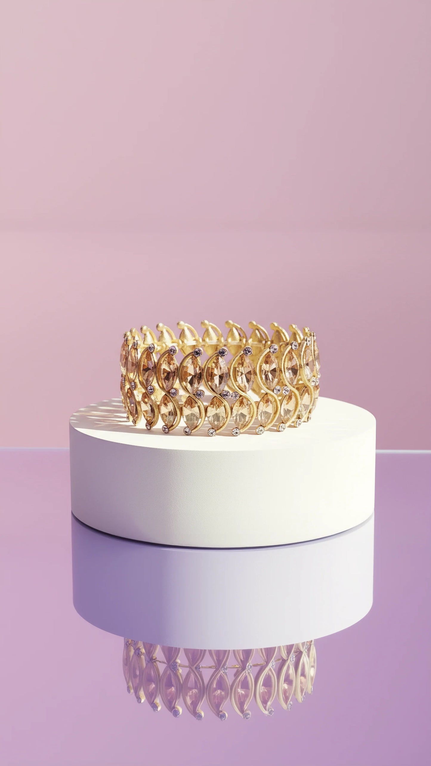 Oval Cut Stretchy Crystal Bracelet