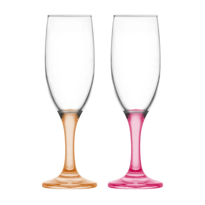 190ml Multicoloured Misket Champagne Flutes - Pack of Six