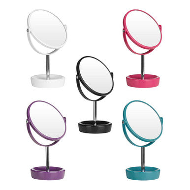 Turquoise Plastic Swivel Table Mirror
