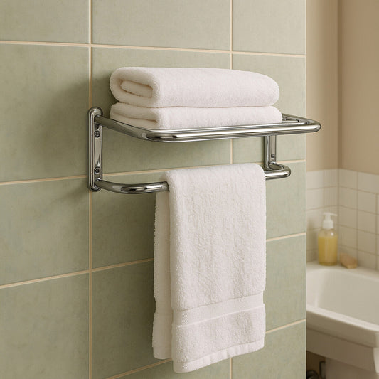 Dara Chrome Finish Wall Mountable Towel Shelf