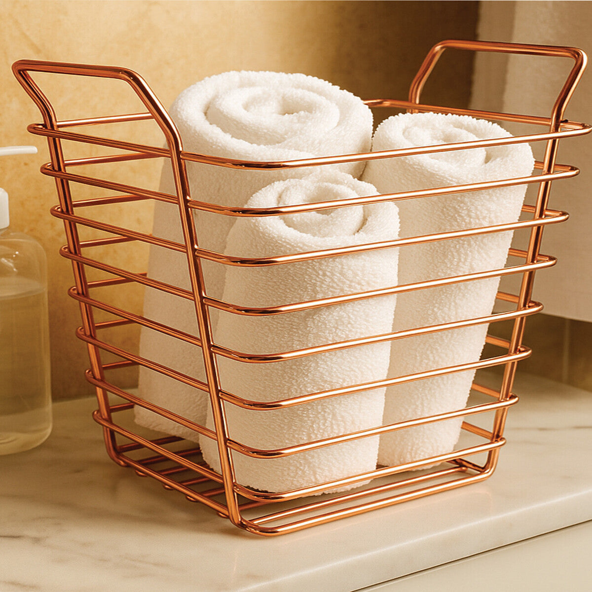 Shine Small Gold Finish Wire Basket