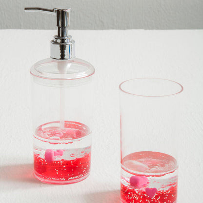 Floating Acrylic Hearts Lotion Dispenser