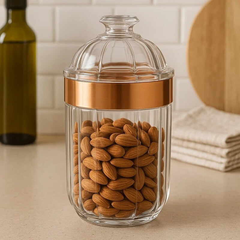 Guan Medium Rose Gold Acrylic Storage Jar
