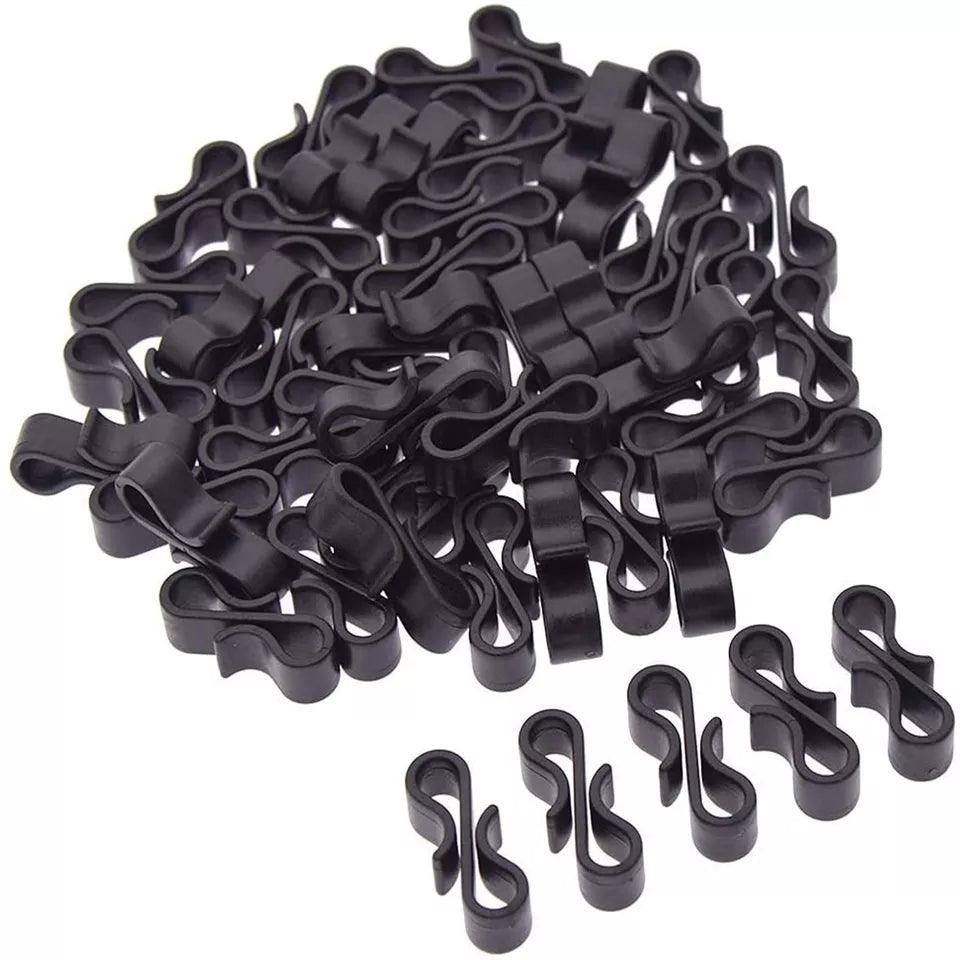20 x Black Guttering Hanging Clips / S Clips for String Lights