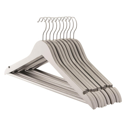 Grey Wooden Coat Hangers - Pack of 10