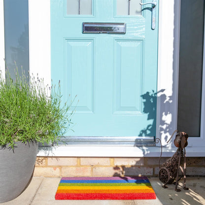 60cm x 40cm Multicoloured Rainbow Coir Door Mat
