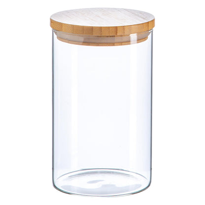 1L Scandi Storage Jar with Wooden Lid