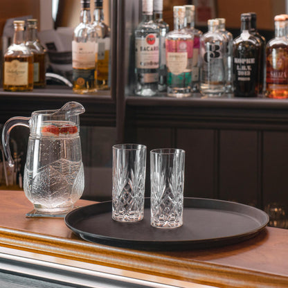 Black 79cm x 66cm Oval Non-Slip Serving Tray