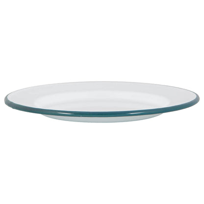25.5cm White Enamel Dinner Plates - Pack of Six