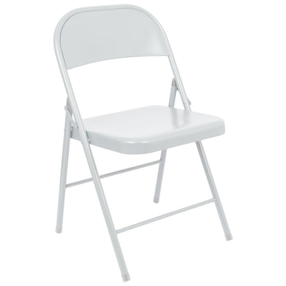 Matt White Metal Folding Chair
