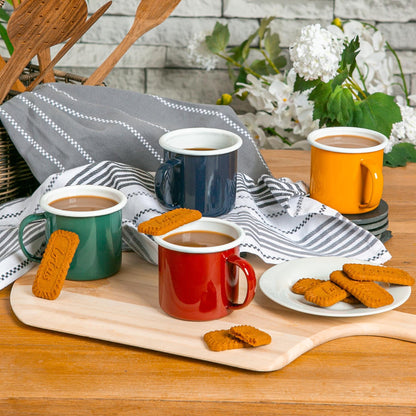 375ml Coloured Enamel Mugs - Pack of Six