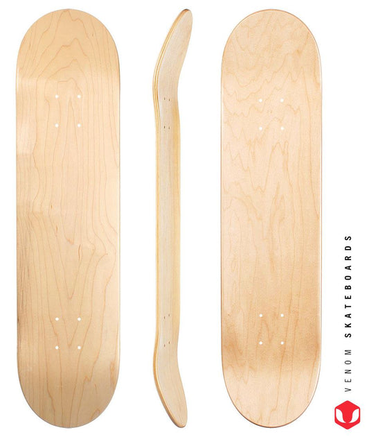 Venom Blank Skateboard Deck - Natural - 7.75" to 8.5"