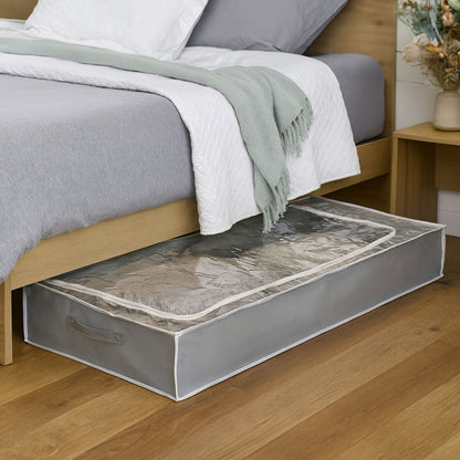 Tavia Grey Underbed Storage Bag with Window
