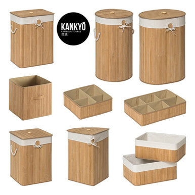 Kankyo Natural Bamboo Corner Laundry Hamper