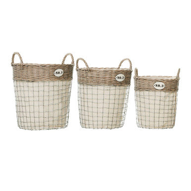 Lida Set Of Three Round Laundry Baskets