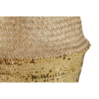 Gold Sequin Large Seagrass Basket
