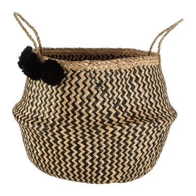 Lidi Pom Pom Seagrass Basket
