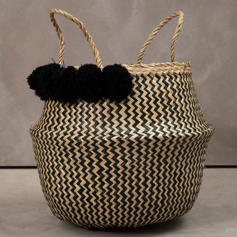 Lidi Pom Pom Seagrass Basket