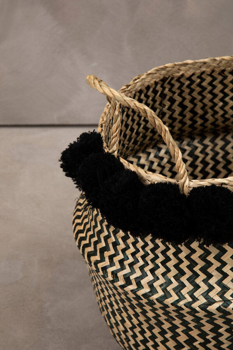 Lidi Pom Pom Seagrass Basket